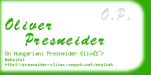 oliver presneider business card